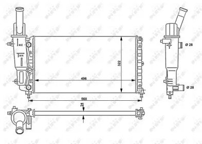 Радиатор системы охлаждения FIAT Punto 93- 952