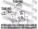 Рычаг передний левый TOYOTA HIGHLANDER (NAP) ASU50 0LH