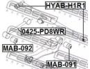 Сайлентблок задней поперечной тяги HYUNDAI H-1 02  1R1