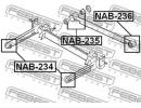 Сайлентблок задней поперечной тяги 2 pcs NISSAN WI 235