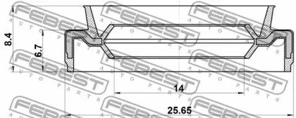 Сальник штока кпп 14x25.65x6.7x8.4 FORD TRANSIT TT 08X