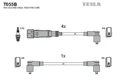 Провода высоковольтные Seat Ibiza III 1.6 1999-02, 55B Провода высоковольтные Seat Ibiza III 1.6 1999-02, 55B