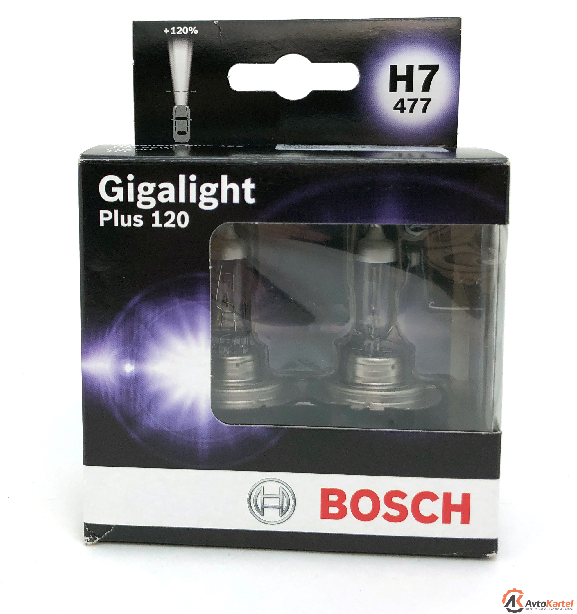 Галогенные лампы H7 12V-55W PX26d Gigalight Plus 120 (увеличенная светоотдача на 120%)