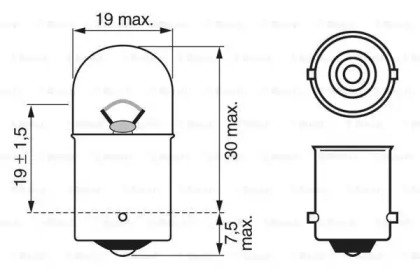 Лампа накаливания 10шт в упаковке R5W 12V 5W BA15s 284