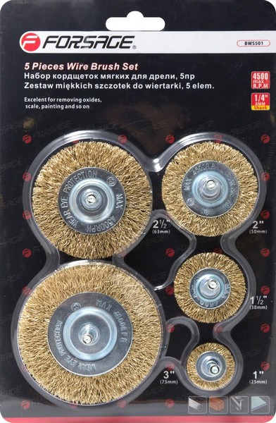 Набор щеток для дрели кордщетки дисковые латунные, 501