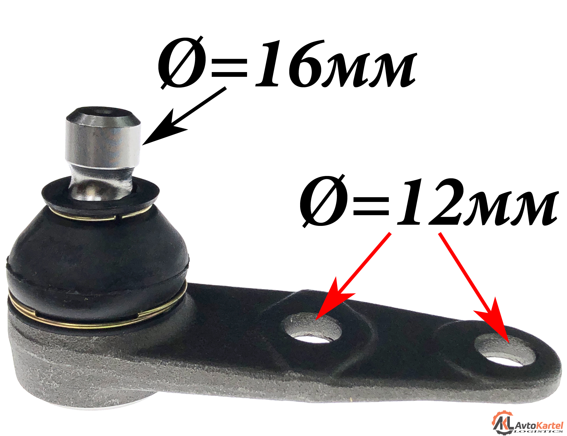 Опора шаровая нижняя RENAULT Megane диаметр 16мм, отверстия 12мм