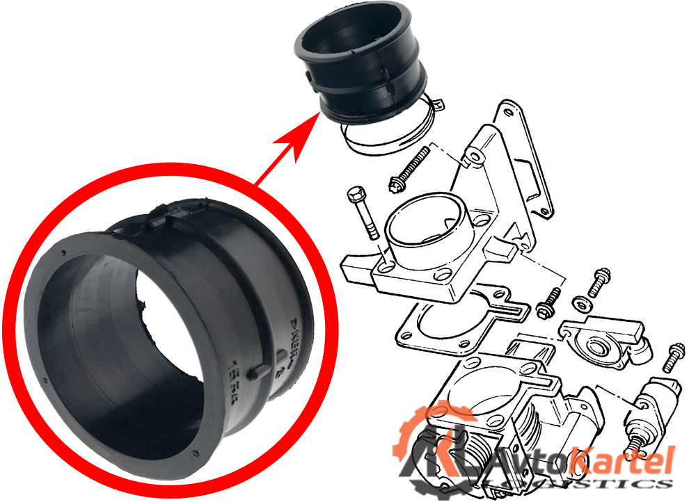 Патрубок дроссельной заслонки OPEL Astra F, Corsa B, Vectra B 93-01 1.4-1.6 16V
