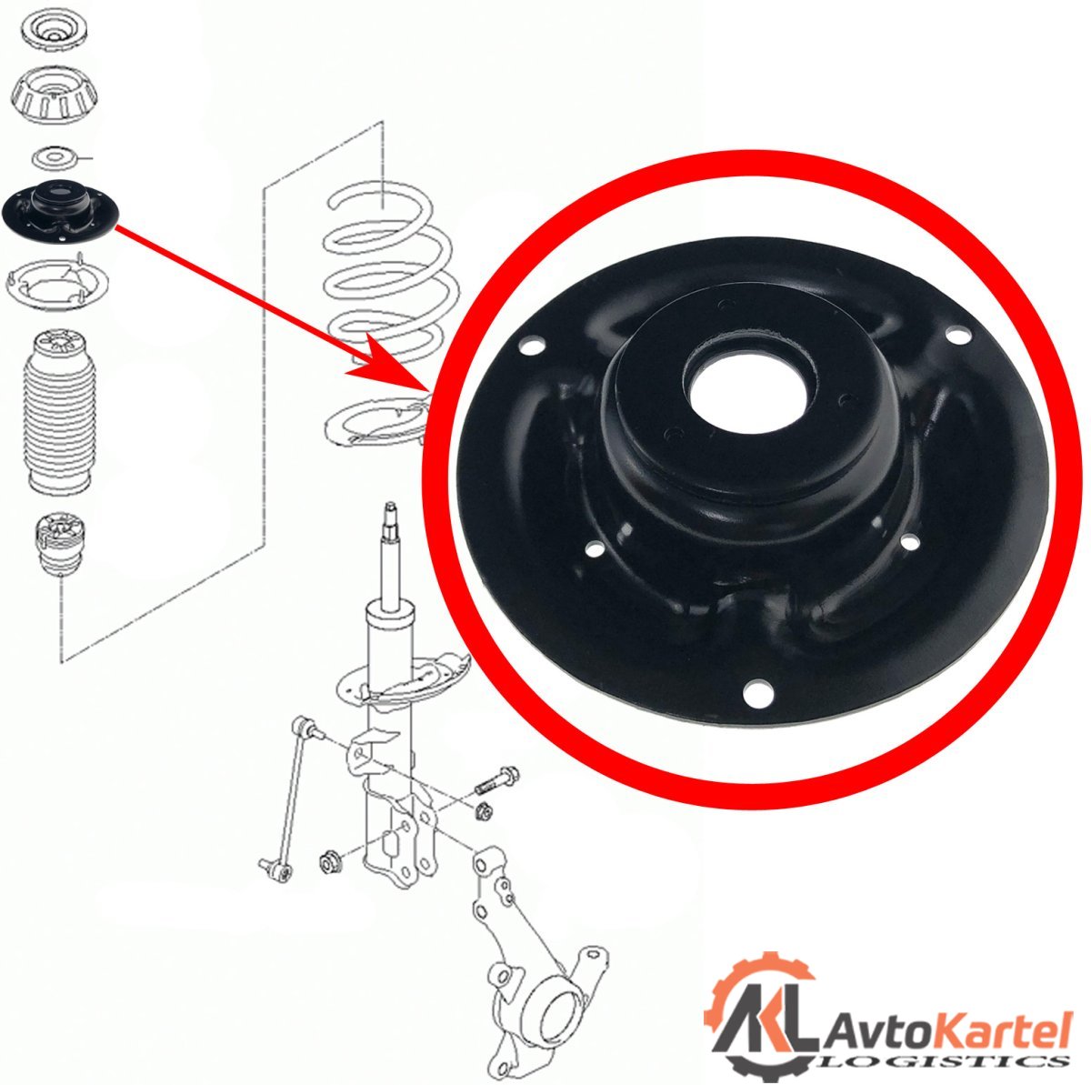 Опора пружины передней HYUNDAI Solaris, Accent, KIA Rio 2010-