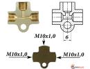 Тройник тормозной универсальный M10X1.0-M10X1.0-M10X1.0