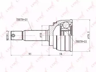 ШРУС HYUNDAI Accent 1.3-1.5 94-00, Pony 1.3-1.5 >9 603