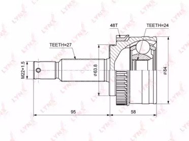 ШРУС HUYNDAI ix35 2.0-2.4 09>, KIA Sportage(SL) 2. 66A