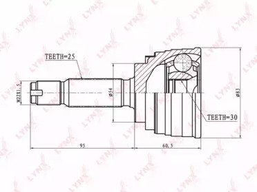 ШРУС MITSUBISHI Chariot 2.0 91-96, Eclipse 2.0 >95 501