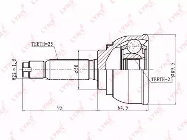 ШРУС HYUNDAI Lantra 1.5-1.8 90-95, MITSUBISHI Gala 508