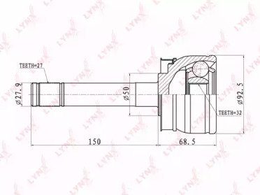 ШРУС NISSAN Terrano II 2.4-3.0D 96> 734