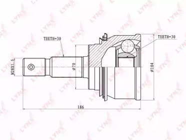 ШРУС TOYOTA Prado(J120) 2.7-3.0D 02> 544