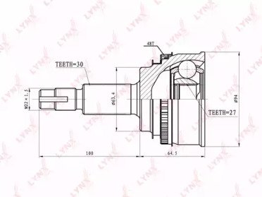 ШРУС TOYOTA Camry 3.0 91-01, Harrier(CU10W) 3.0 99 86A