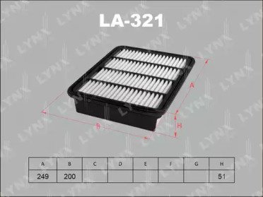 Фильтр воздушный MITSUBISHI Galant 2.0-2.5 96-00,  321