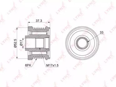 Обгонный шкив генератора NISSAN Teana(J31) 2.0 03- 102