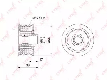 Обгонный шкив генератора NISSAN Murano(Z51) 2.5D 1 124