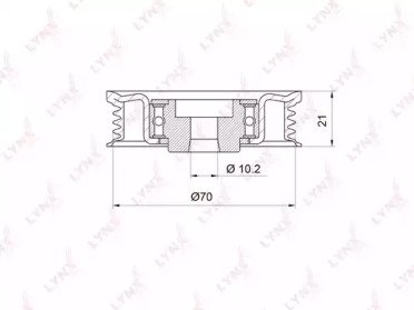 Ролик натяжителя MITSUBISHI Galant Vi 2.5 96-04, L 012