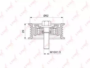 Ролик приводного ремня HYUNDAI ix35 2.0 10>, Santa 063