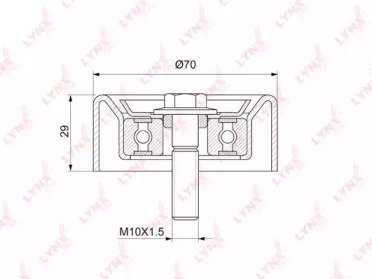 Ролик приводного ремня HYUNDAI ix35 2.0 10>, Santa 207