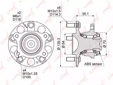 Ступица HONDA Civic(FD) 1.3-2.0 06> (с ABS) 023