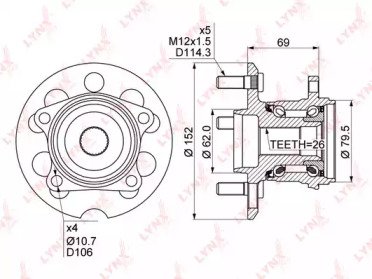 Ступица TOYOTA Rav 4 II 2.0-2.4 4WD 00-05, Avensis 076