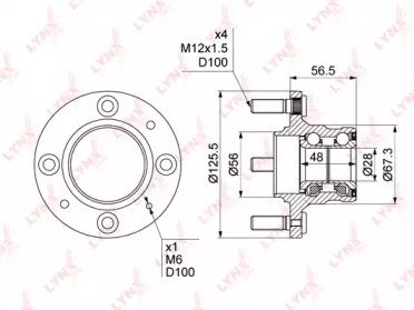 Ступица MITSUBISHI Carisma 1.6-1.9D 95-99, Colt IV 128