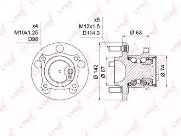 Ступица MAZDA 3(BK, BL) 1.4-2.3 03>, 5(CR, CW) 1.8 214