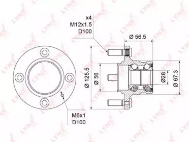 Ступица MITSUBISHI Carisma 1.6-1.9D 95-99, Colt IV 223