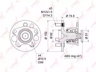 Ступица TOYOTA Camry 1.8-2.5 90-01 (с ABS) 451