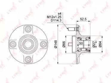 Ступица NISSAN Almera Classic 1.6 06> (без ABS) 457