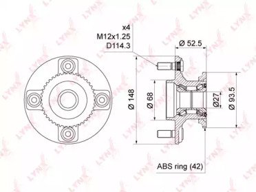 Ступица NISSAN Almera(N16) 1.5-2.2D 00> (с ABS) 459