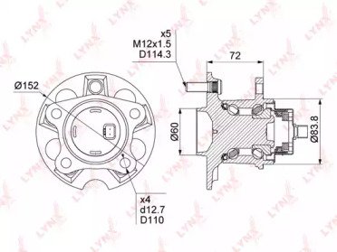 Ступица LEXUS RX330-400h 2WD 03-08, TOYOTA Highlan 503