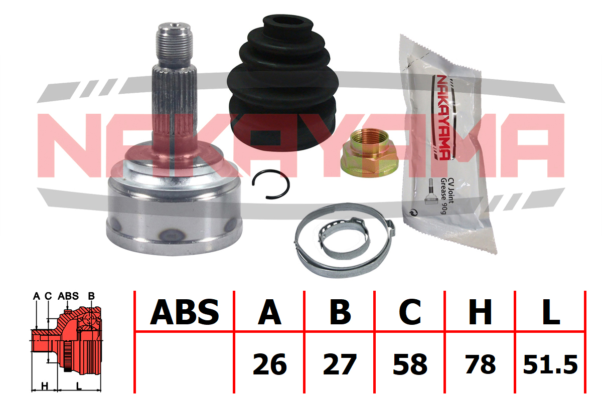 ШРУС внешний   CVT Engine L15A 1.5 2008.05- 274NY