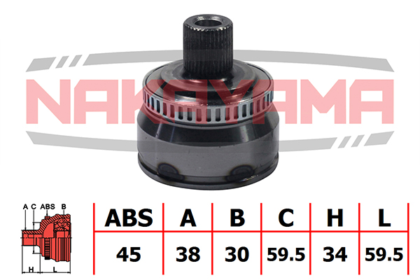 ШРУС внешний AUDI A4, VW PASSAT 38x30x93.5x59.5 ABS:45