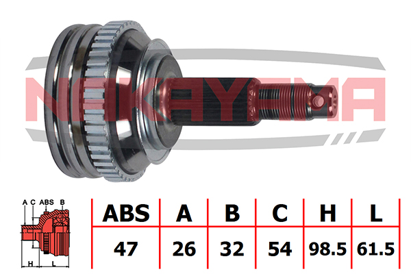 ШРУС внешний 26x32x160x54 ABS:47 CHRYSLER Voyager 2 95-01