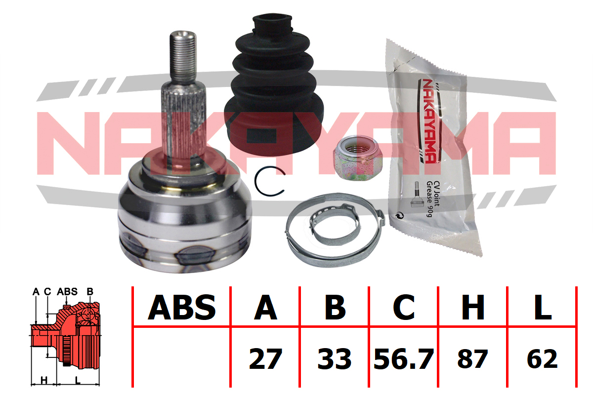 ШРУС наружный RENAULT LAGUNA 27x33x149x56.7