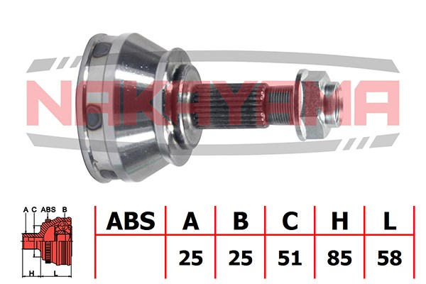 ШРУС внешний     1.6 16V T.S. (88 kW) 2001.01- 241NY