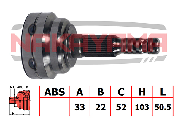 ШРУС 33x22x153.5x52 внешний OPEL Astra G 1.4, 1.6, 1.7TD