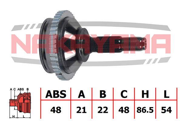 ШРУС наружный PEUGEOT 206 21x48x22 ABS 48T