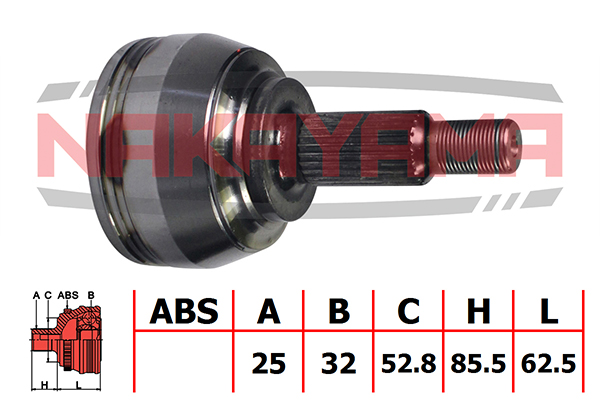 ШРУС внешний 25x32x148x52,8 RENAULT Clio, Modus