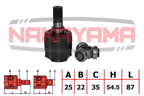 ШРУС внутренний HYUNDAI ACCENT (AA) 94- (25x22x141.5x35)