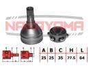 ШРУС внутренний левый комплект для OPEL ASTRA H 04-, SIGNUM 03-08, VECTRA C 02-08, ZAFIRA B 05- (25x25x141.5x35)