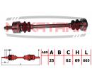 Вал приводной, задний MB E-CLASS (S124), II (W124) 84-93 (25x62x665)