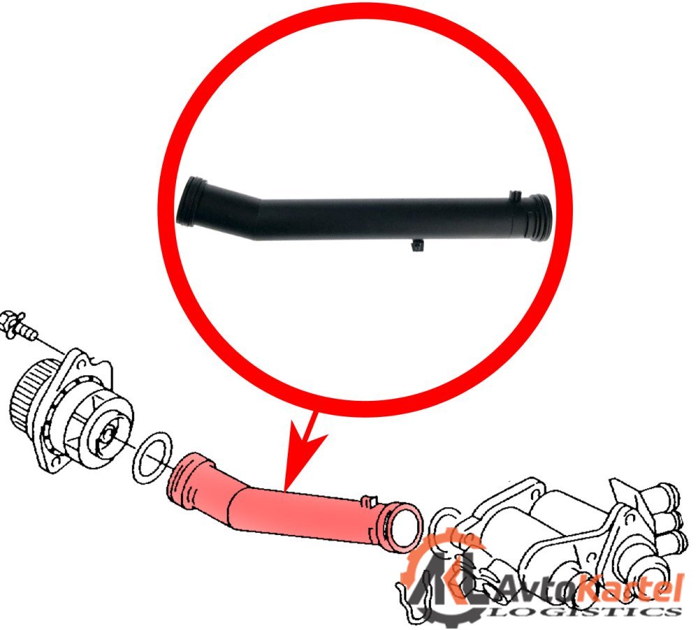 Патрубок водяной помпы AUDI, SEAT, SKODA, VW