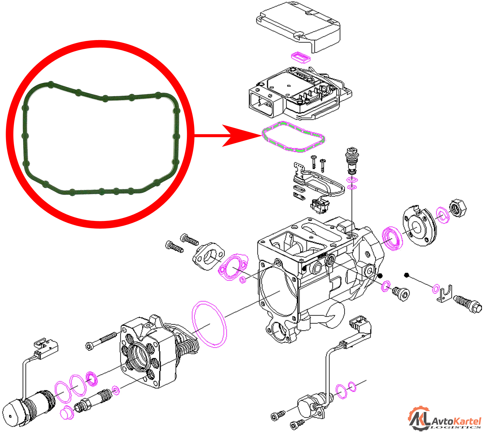 Прокладка верхней крышки топливного насоса VP44