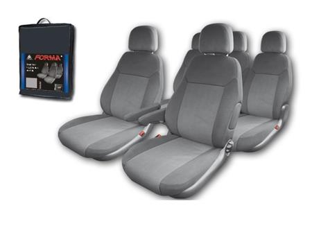 Комплект чехлов модельных комбинированных, материал - жаккард / экокожа, для Hyundai Solaris Sedan с 2011 г. в. 12 пр